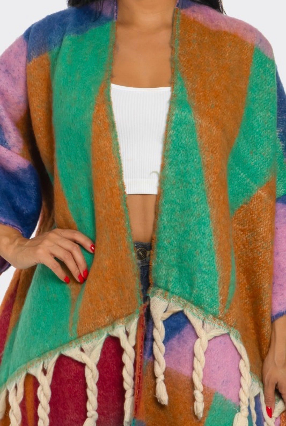 Tasseled Cardigan-Multi Color