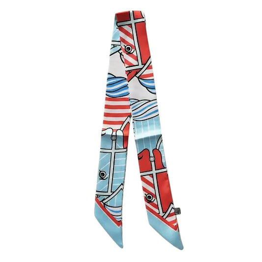 Colorful scarf with abstract design on a white background