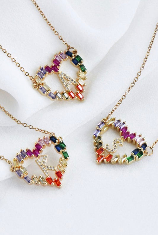 Multi-Color Initial Pendant