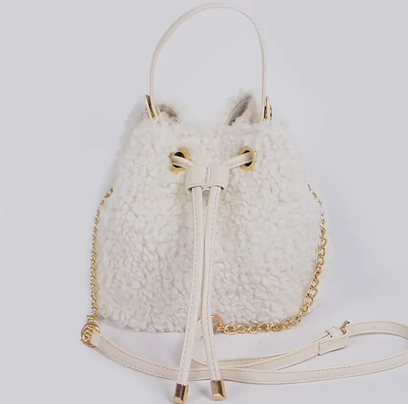 Teddy Bag w/ Drawstring (White)