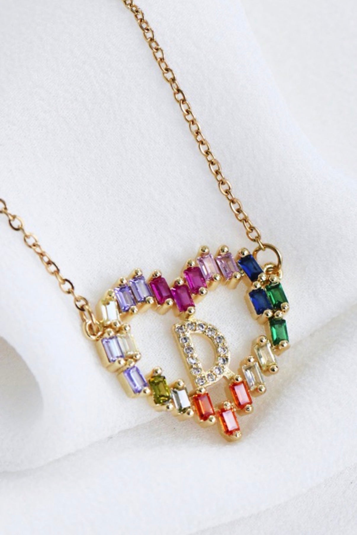Multi-Color Initial Pendant