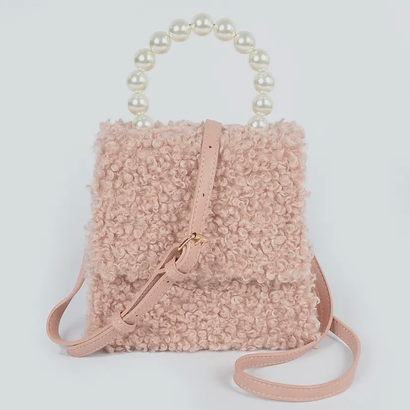 Teddy Bag (Pearl Handle)(Pink)