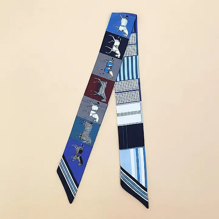 Geometric Square Horse Pattern Printed Scarf