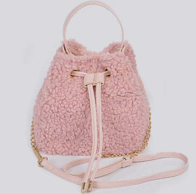 Teddy Bag w/ Drawstring (Pink)