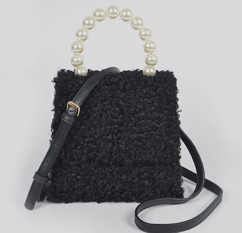 Teddy Bag (Pearl Handle)(Black)