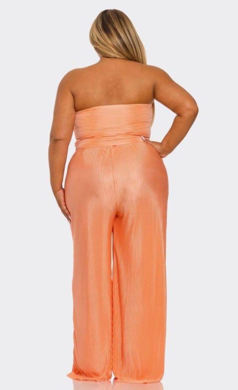 Curvy Gal Coral Jumpsuit