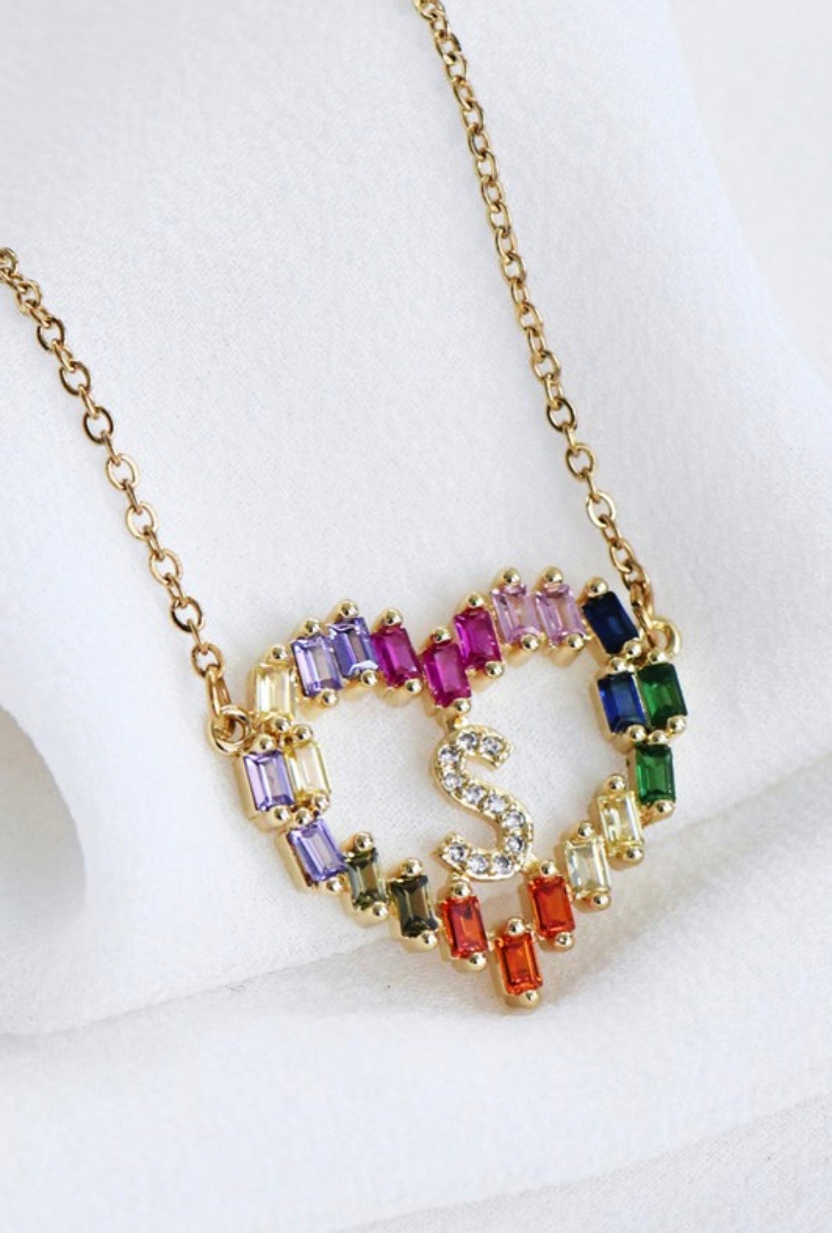 Multi-Color Initial Pendant