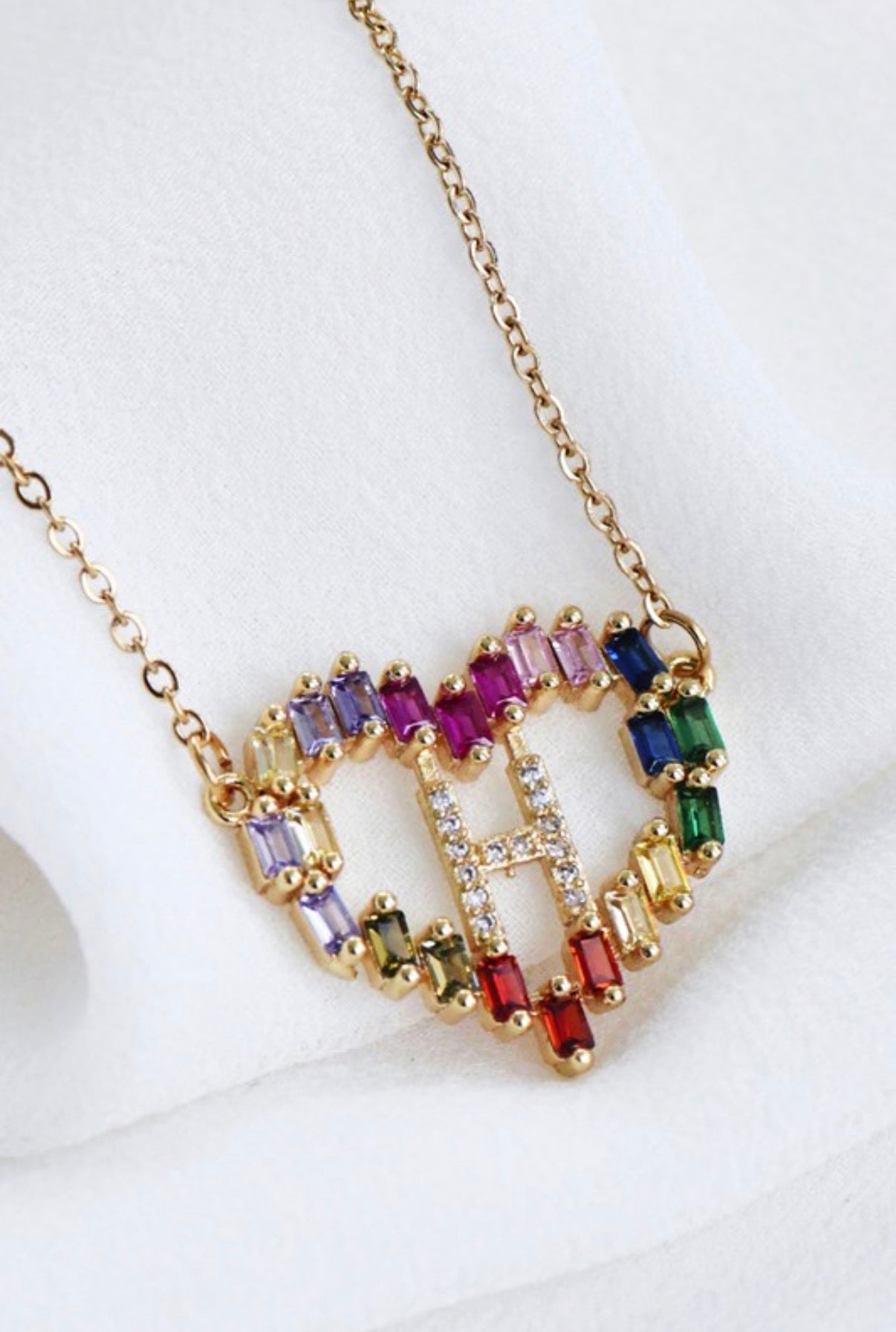 Multi-Color Initial Pendant