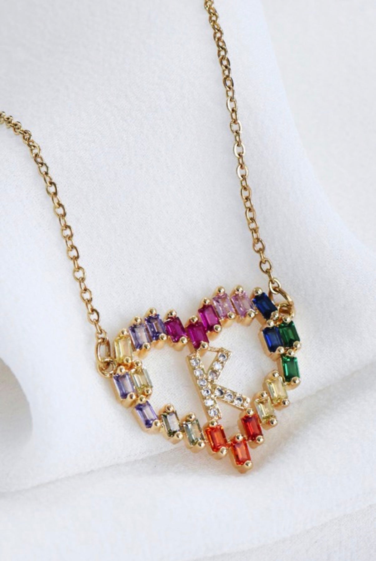 Multi-Color Initial Pendant
