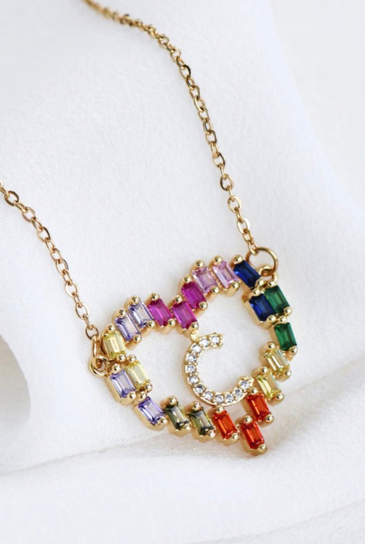 Multi-Color Initial Pendant