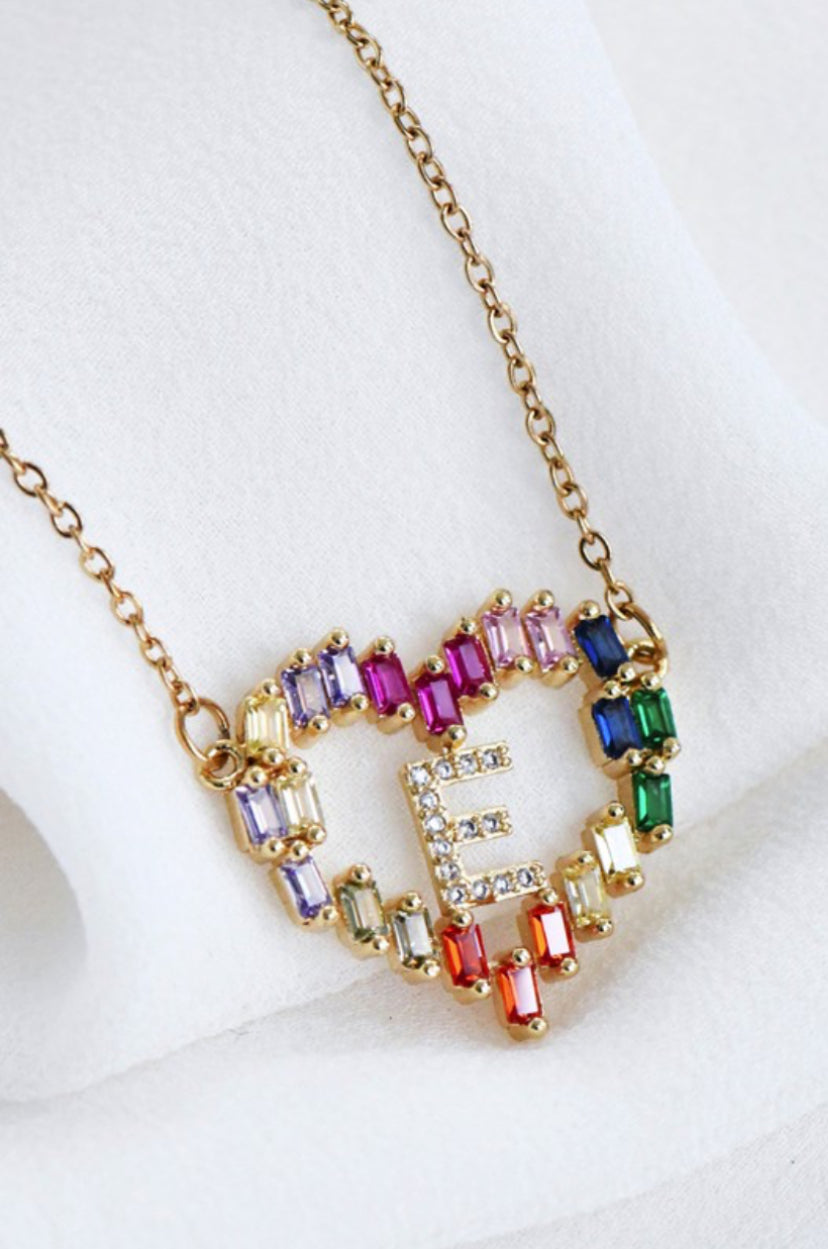 Multi-Color Initial Pendant