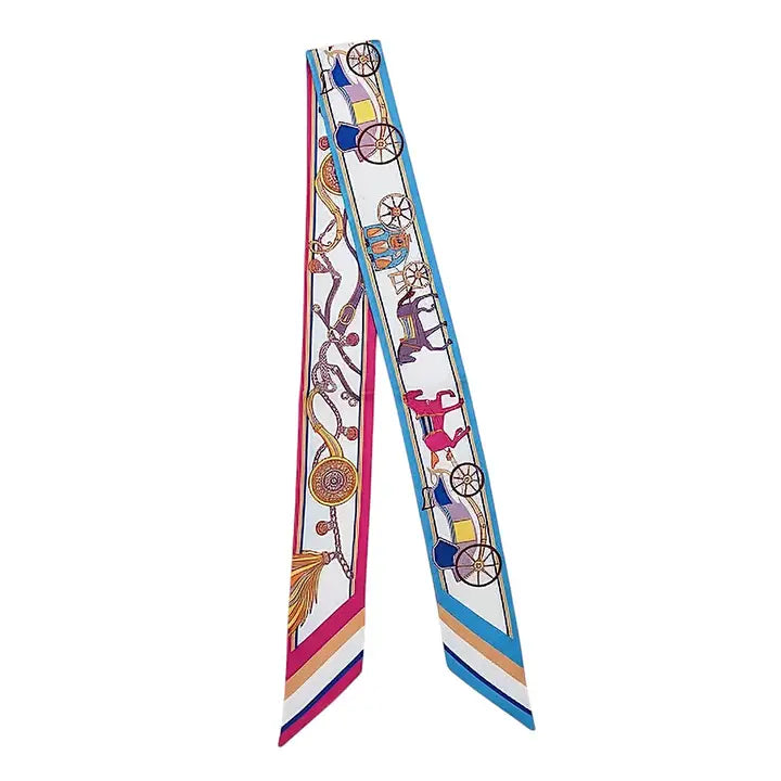 Colorful scarf with decorative pattern on a white background